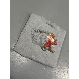 Vintage Walt Disney World Grumpy Warning Sweatshirt Mens Large Gray Crewneck